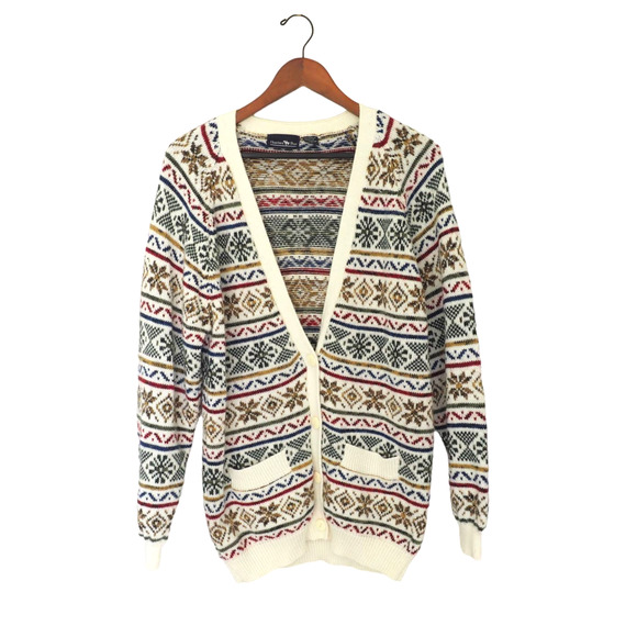 Vintage Knit Cardigan‎ Sweater Cozy Soft Relaxed Oversized Fit Size M/L - Picture 3 of 6